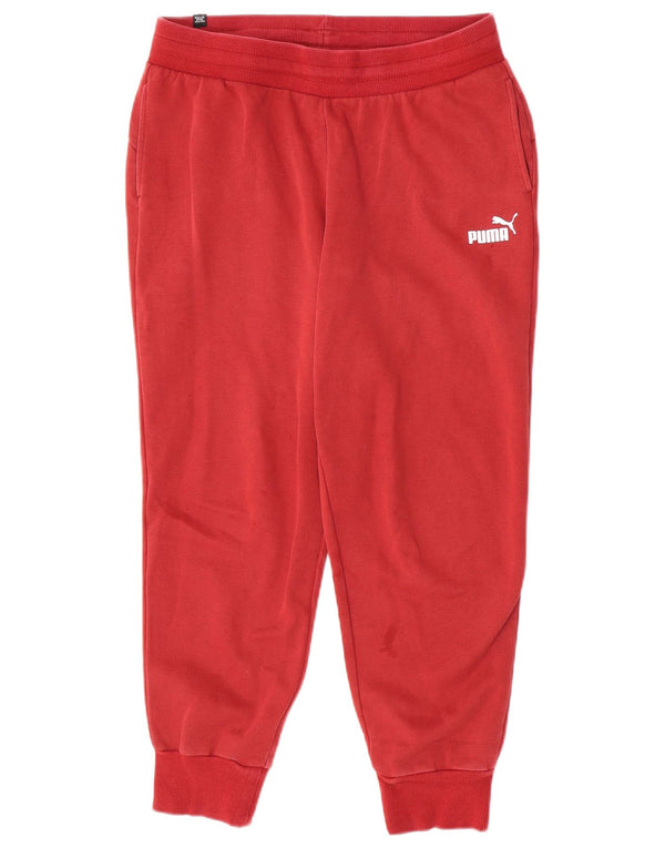 Puma Womens Tracksuit Trousers Joggers UK 14 Large Burgundy Cotton