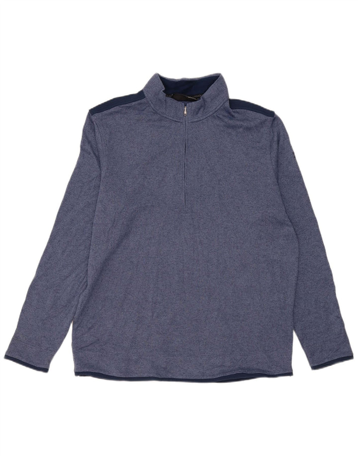 Under Armour Uomo Cold Gear Pullover Tuta Top XL Blu Navy Colourblock