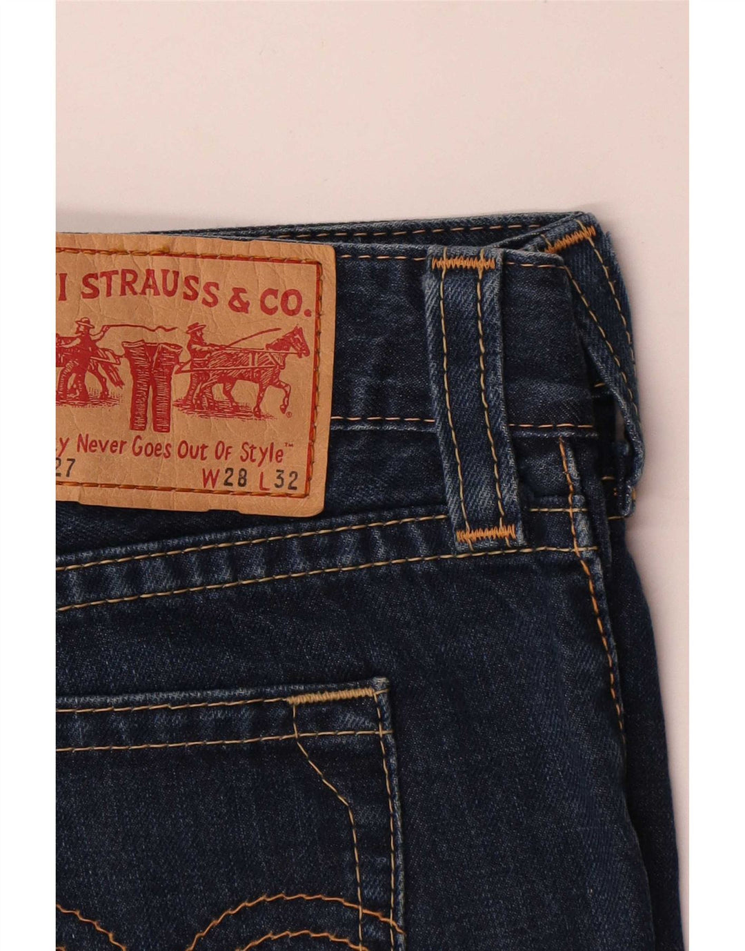 Pantaloncini di jeans Levi's 927 da donna W28 blu navy medio
