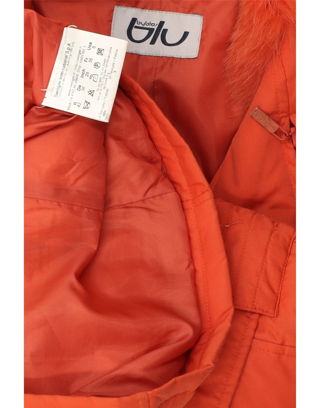 Giubbotto Imbottito Donna Byblos IT 42 Arancio Medio Nylon
