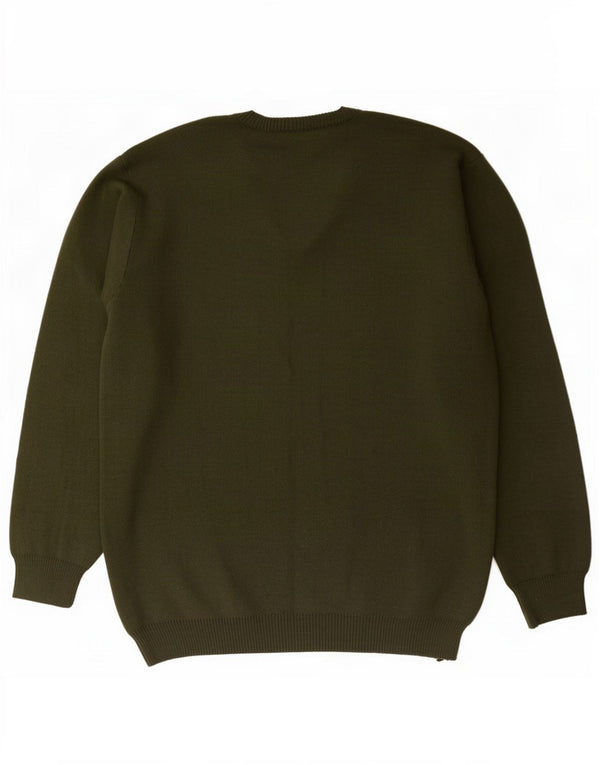 Maglione da uomo con scollo a V Bernardini IT 52 Large Green Argyle/Diamond