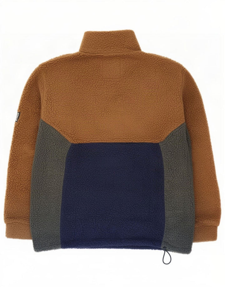 Maglione in pile da uomo con zip e collo Cape Horn, colore blu navy medio
