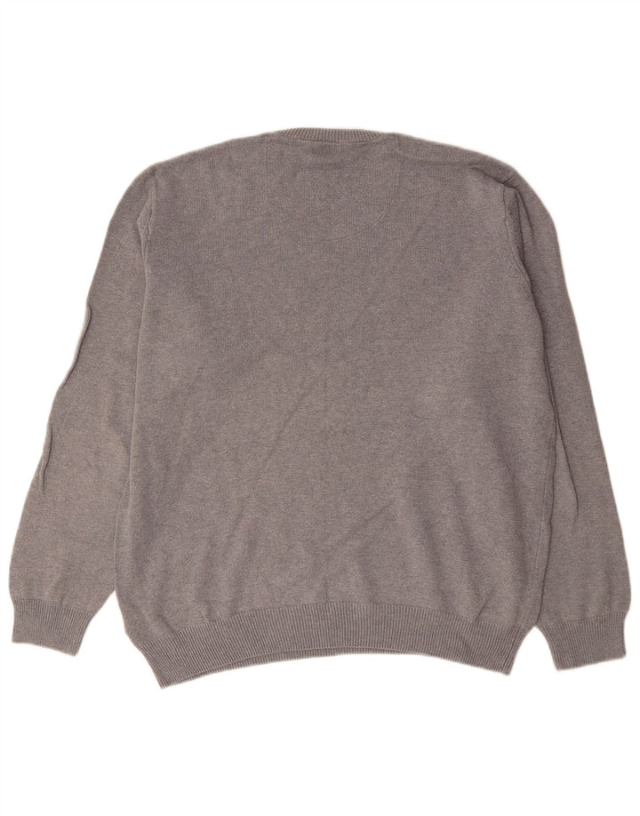 Maglione da uomo Marks & Spencer con scollo a V blu Harbour, grande cotone grigio