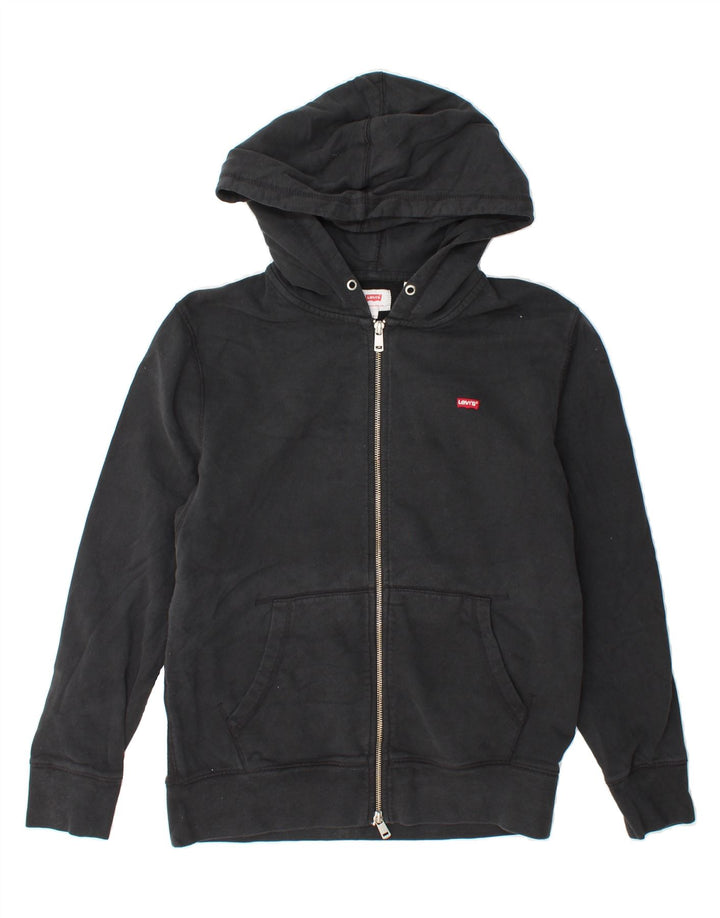 LEVI'S Mens Zip Hoodie Sweater Small Black Cotton Vintage Levi's and Second-Hand Levi's from Messina Hembry 