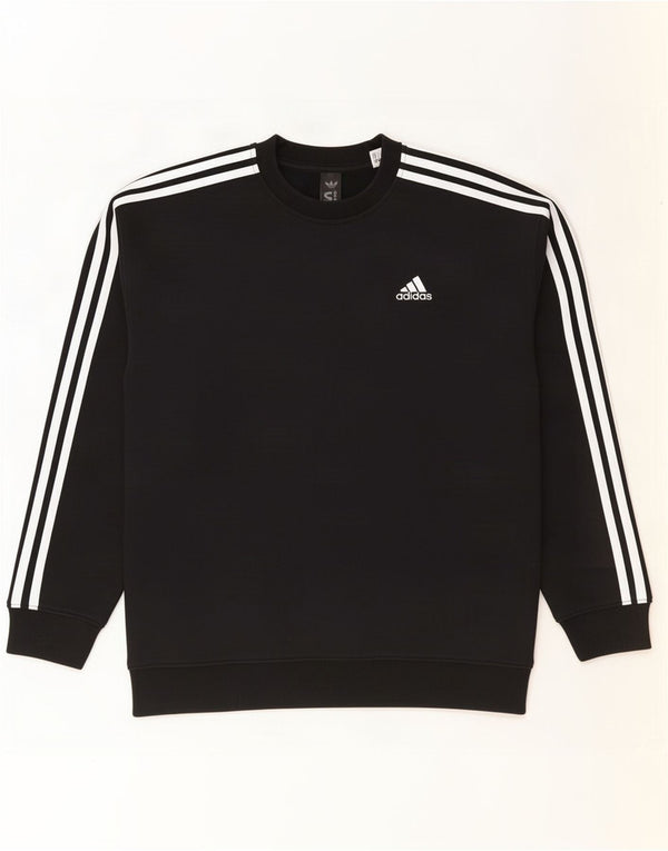 Felpa oversize da donna Adidas UK 12/14 cotone nero medio
