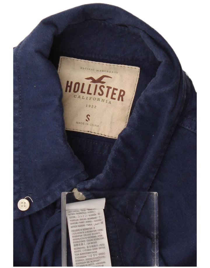 Camicia da uomo HOLLISTER piccola in cotone blu navy