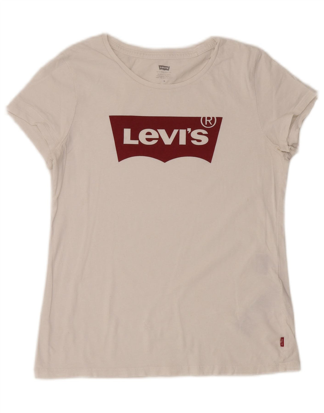 T-shirt grafica da donna Levi's Top UK 14 cotone bianco medio