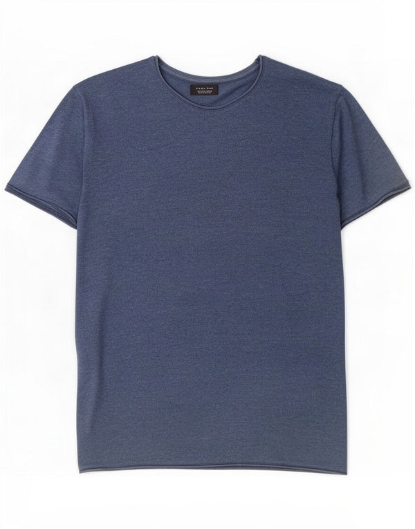 Zara Mens T-Shirt Top Large Navy Blue