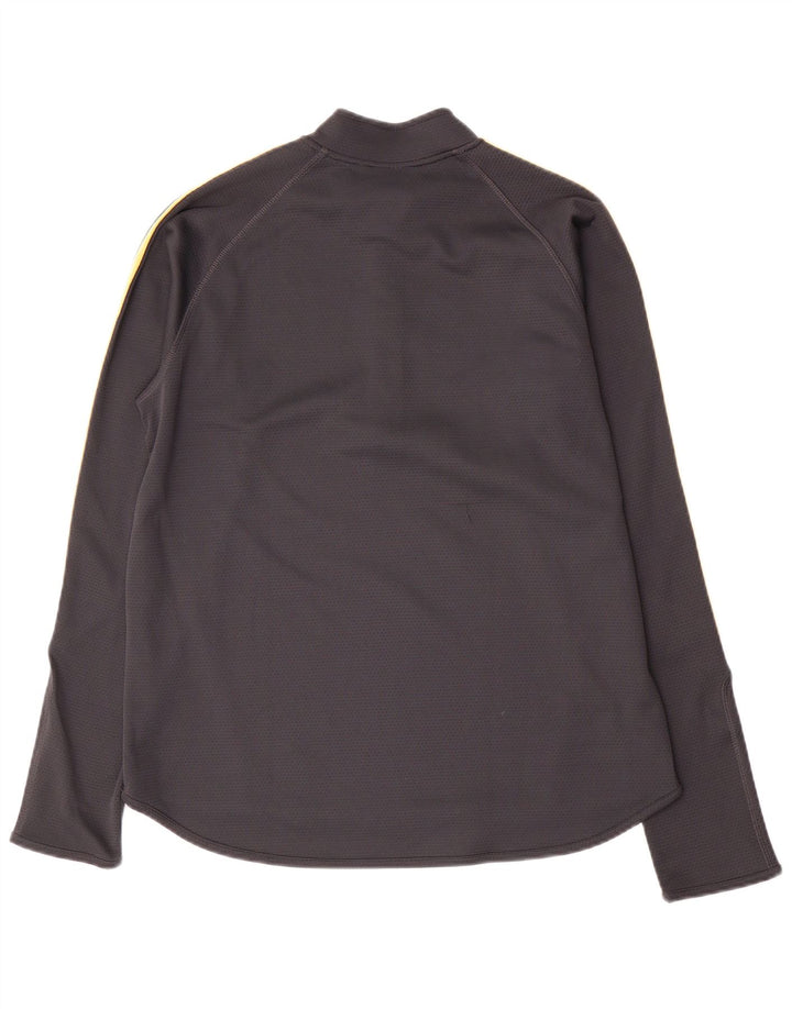 Top della tuta da uomo Adidas Climalite con zip e collo in poliestere grigio medio