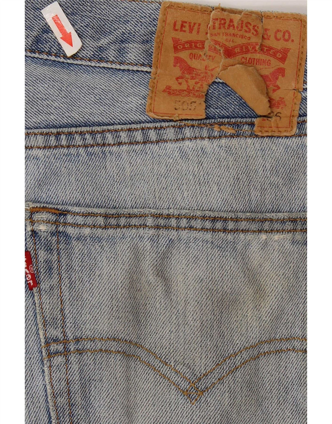 Levi's Uomo 505 Jeans dritti invecchiati W34 L28 Cotone blu