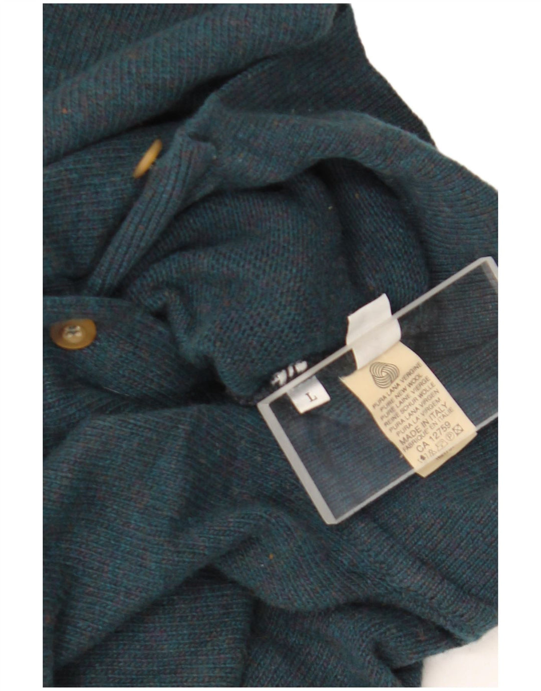 Stefanel Maglione da uomo con collo alto, maglione grande, in lana verde