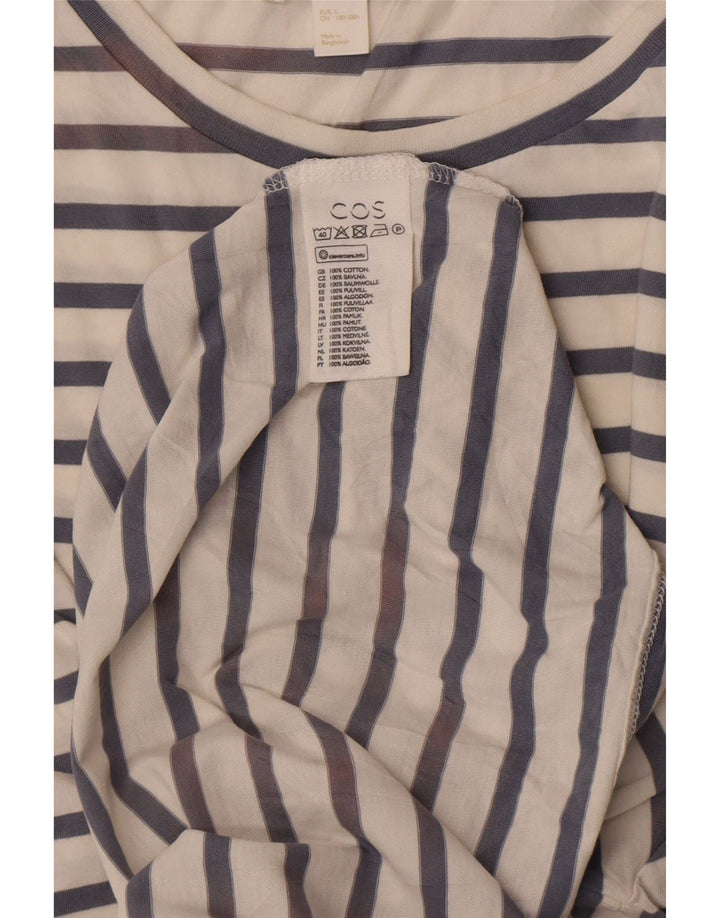 T-shirt da uomo COS Top in cotone a righe bianche grandi