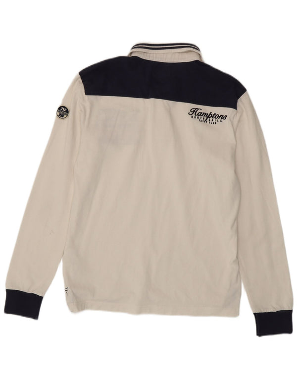 Polo a maniche lunghe grafica da uomo North Sails color block bianco medio