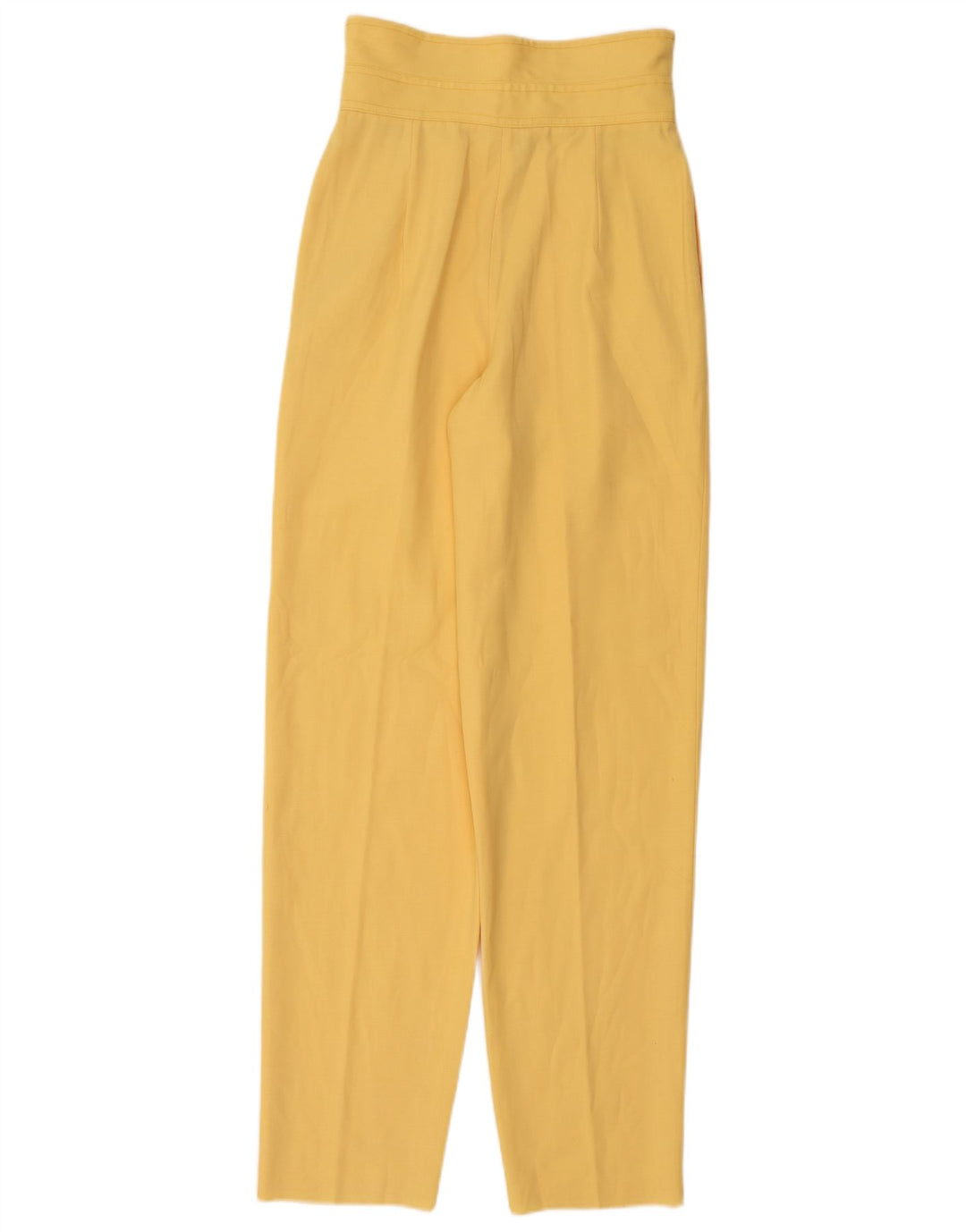 Pantaloni da abito vintage da donna a vita alta con pegging IT 42 medio W28 L32 giallo