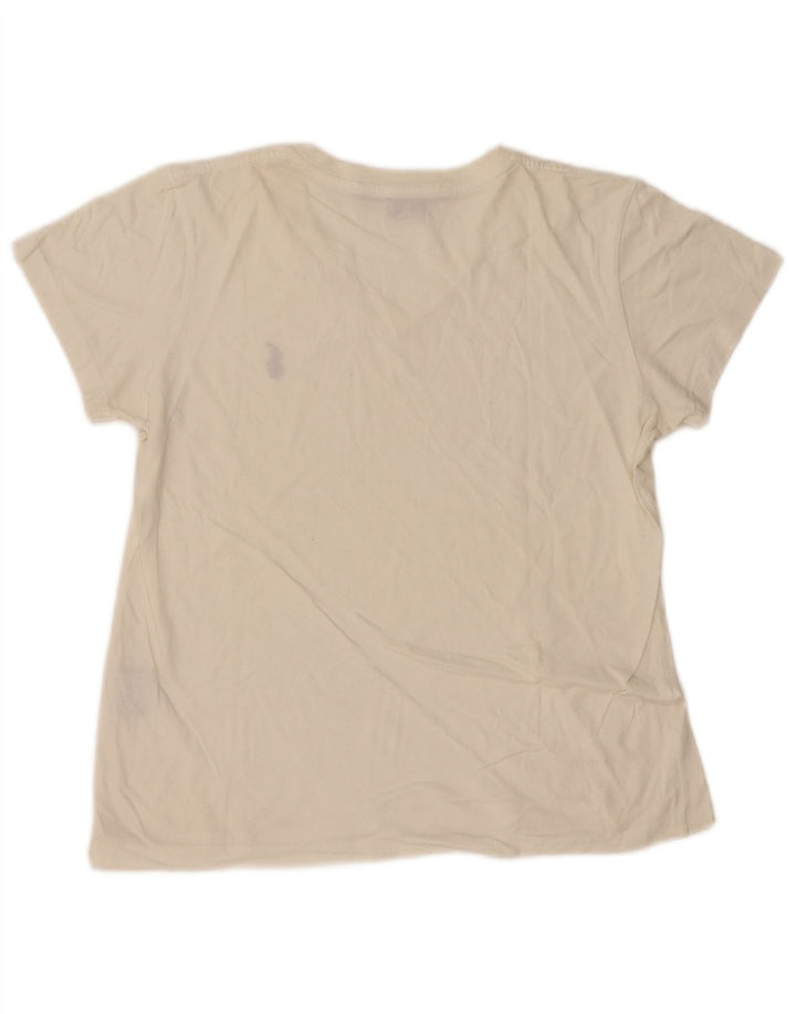 T-shirt da donna Ralph Lauren Top UK 12 cotone bianco sporco medio
