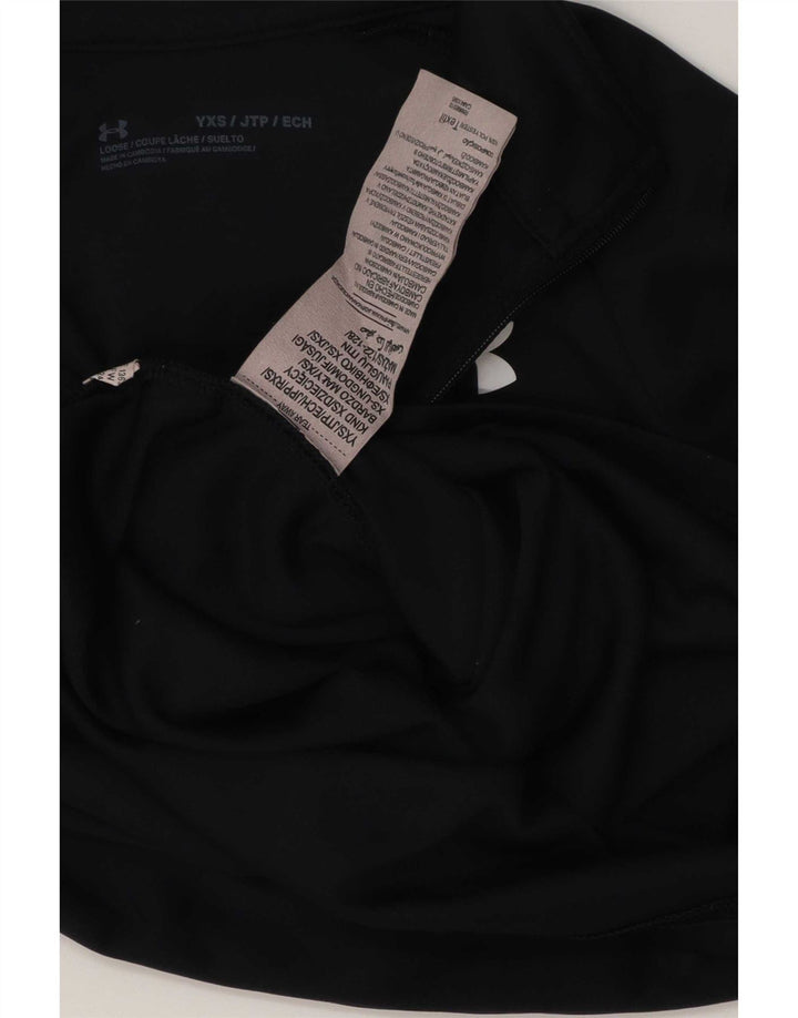 Top della tuta da ginnastica Under Armour da ragazzo con zip e collo 6-7 anni XS nera