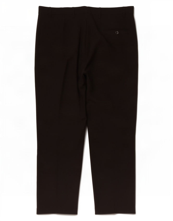 Pantaloni da abito dritti da uomo Marks & Spencer W38 L29 poliestere nero