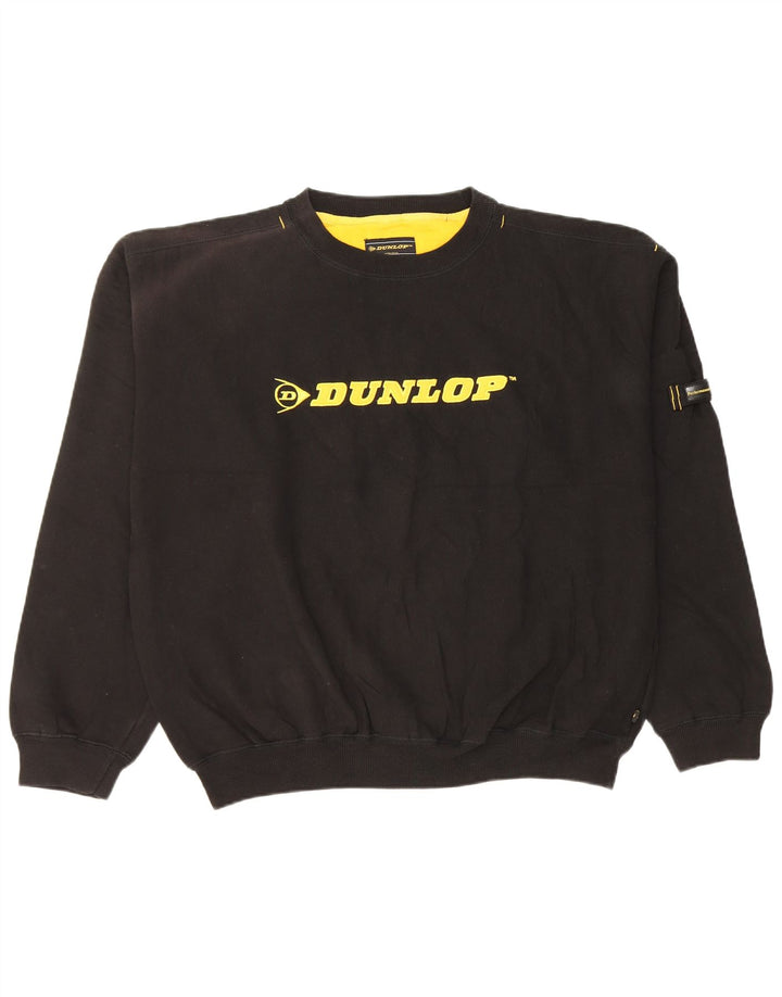 Felpa grafica da uomo Dunlop Jumper XL in cotone nero