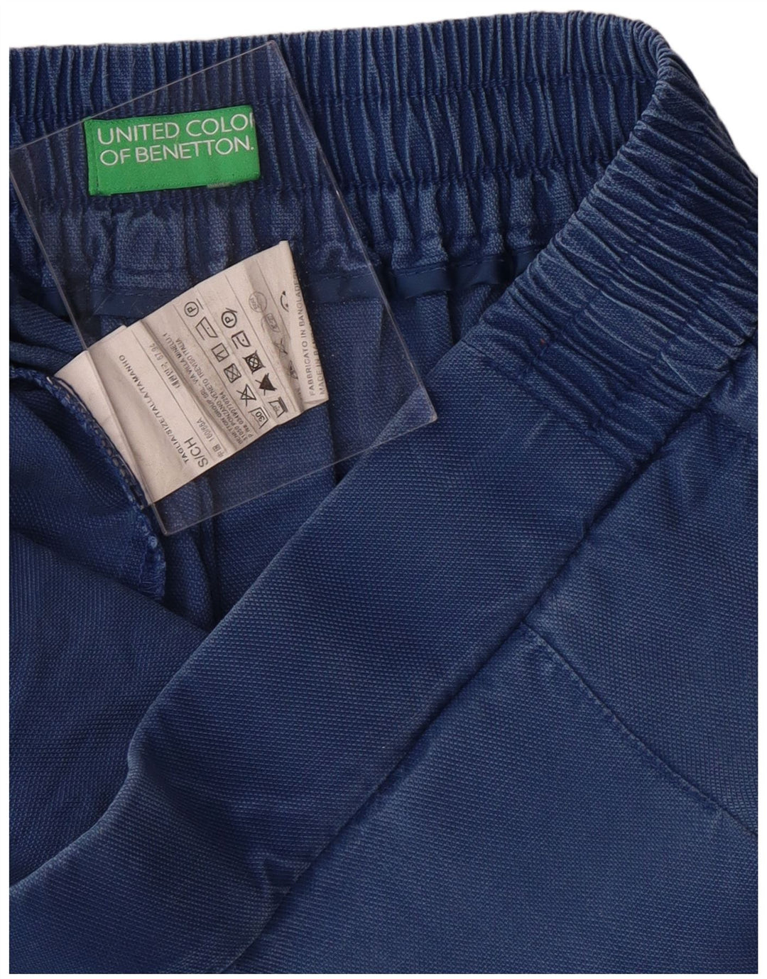 Pantaloni Capri affusolati da donna BENETTON piccoli W26 L22 blu Lyocell