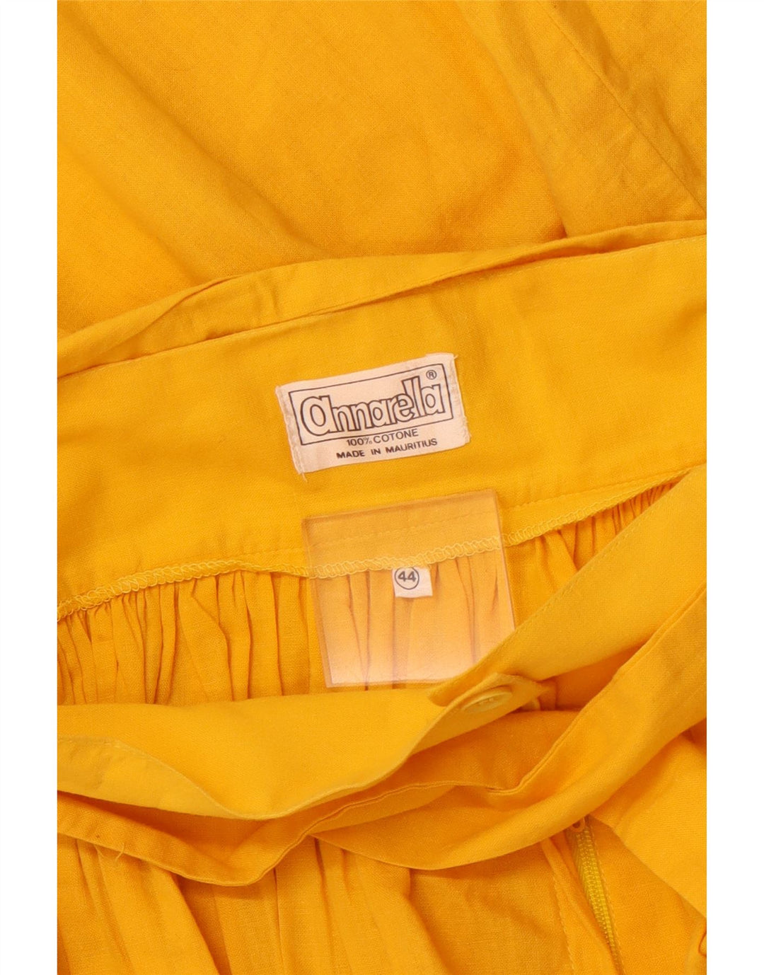 Gonna svasata a vita alta da donna vintage IT 44 media W26 in cotone giallo