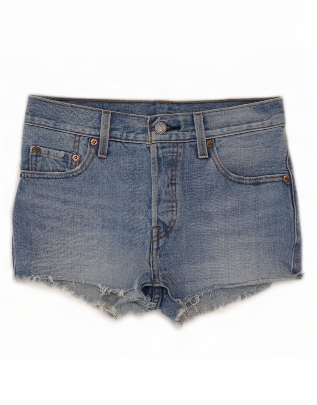 Pantaloncini di jeans Levi's 501 da donna piccoli W25 in cotone blu