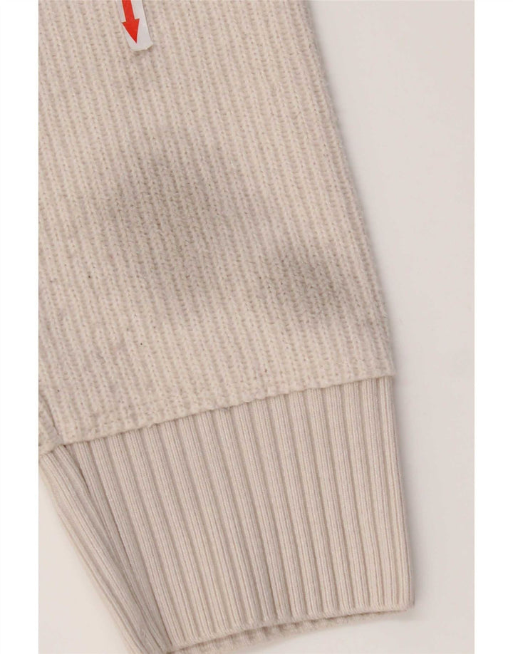 Maglione maglione girocollo da donna Zara UK 14 poliestere bianco sporco medio