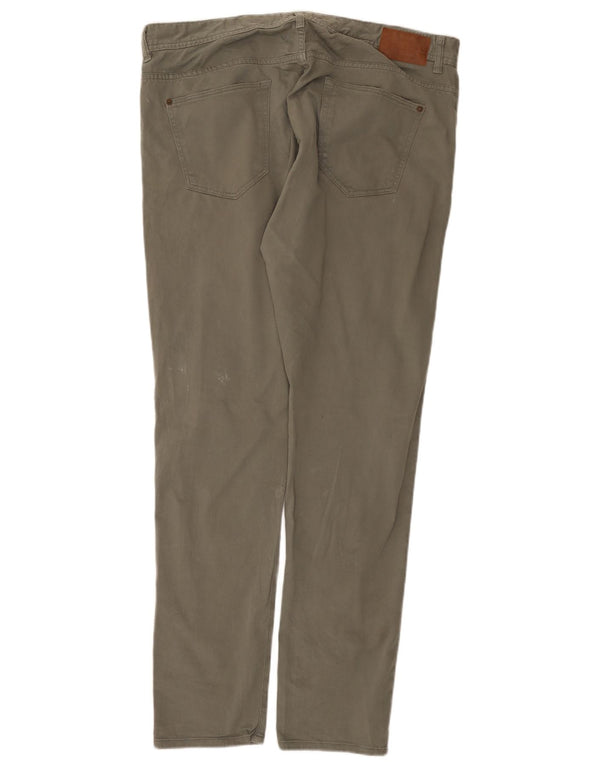 Pantaloni casual slim da uomo Zara EU 46 XL W36 L31 cotone verde