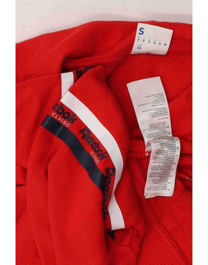 Maglione con cappuccio grafico da uomo Reebok piccolo in cotone rosso