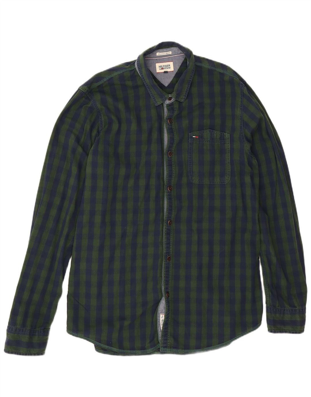 Camicia da uomo Tommy Hilfiger XL verde cotone a quadretti