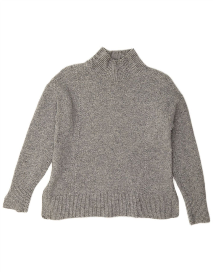 Gant maglione da donna con collo alto e maglione UK 6 XS in lana grigia