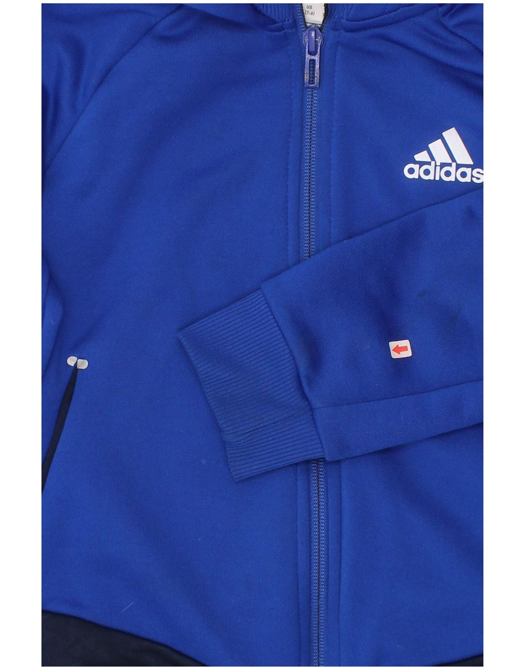 Maglione con cappuccio e zip Adidas Climalite da ragazzo 7-8 anni Blu Colourblock