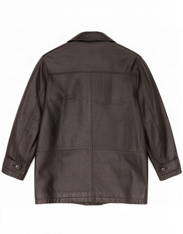 Cappotto in pelle da uomo Montes UK 38 medio nero