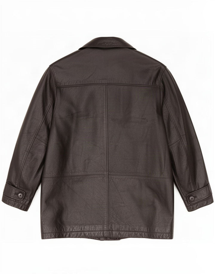Cappotto in pelle da uomo Montes UK 38 medio nero
