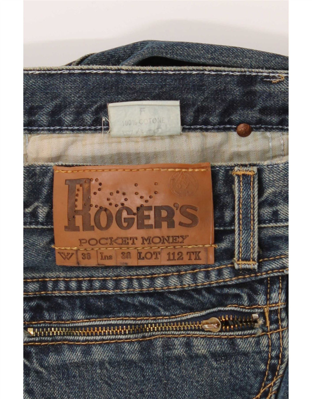Jeans dritti da uomo Roy Rogers W36 L36 cotone blu