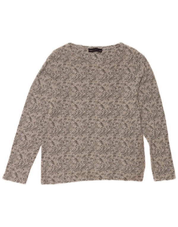 Marks & Spencer Top da donna a maniche lunghe UK 12 Cotone floreale verde medio