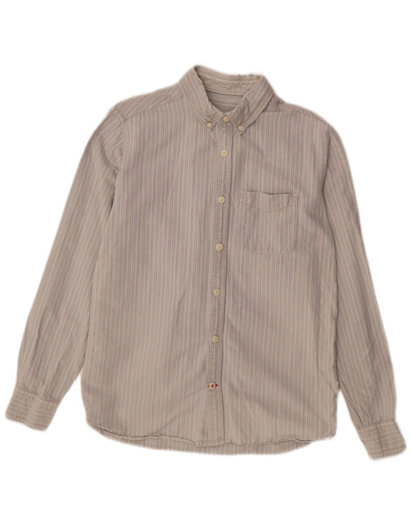 Camicia da uomo Fat Face piccola in cotone a righe grigie
