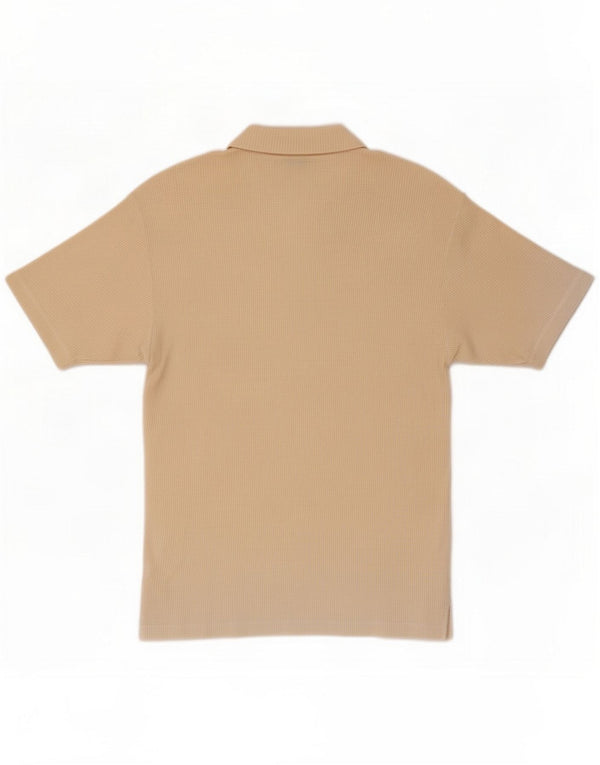 Asics Mens Short Sleeve Shirt Medium Beige Cotton