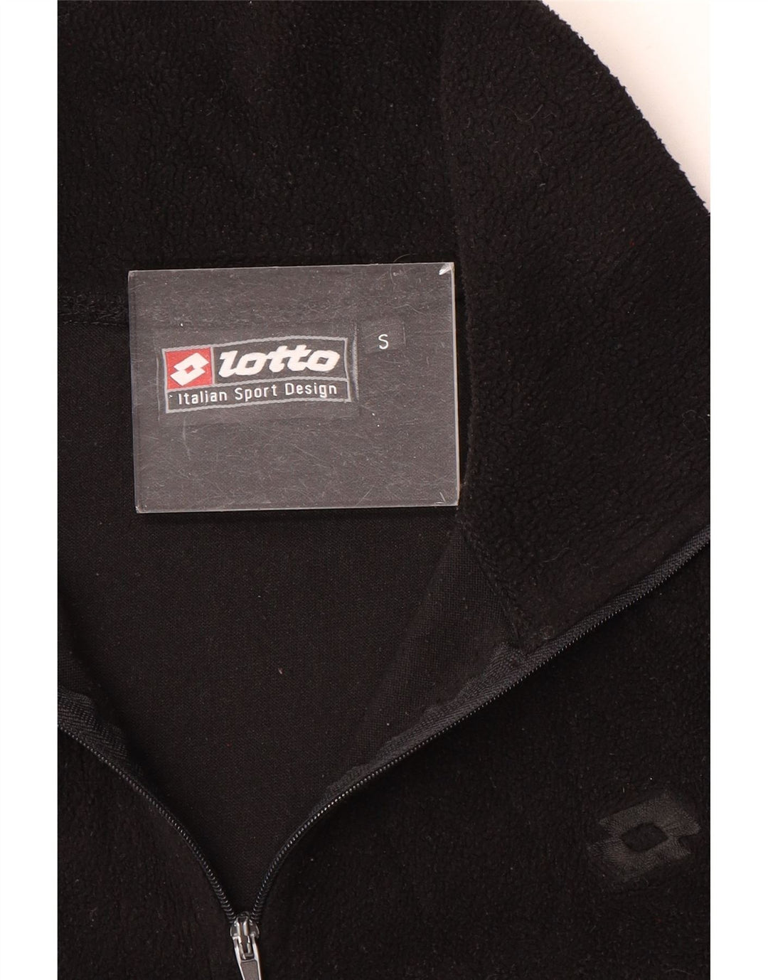 Maglione in pile da uomo Lotto con zip e collo piccolo nero
