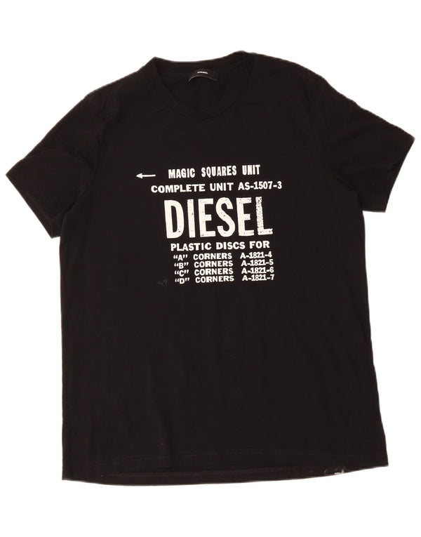 T-shirt grafica da uomo DIESEL Top XL in cotone nero