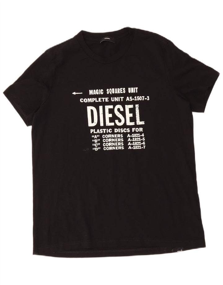 T-shirt grafica da uomo DIESEL Top XL in cotone nero