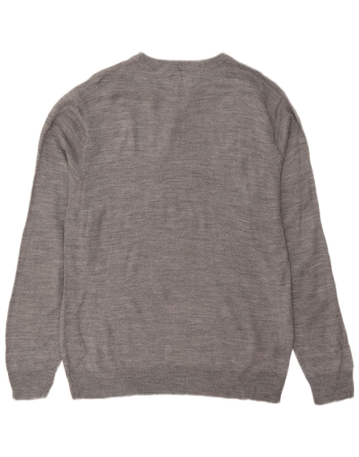 Maglione maglione girocollo da uomo Pierre Cardin grande acrilico grigio