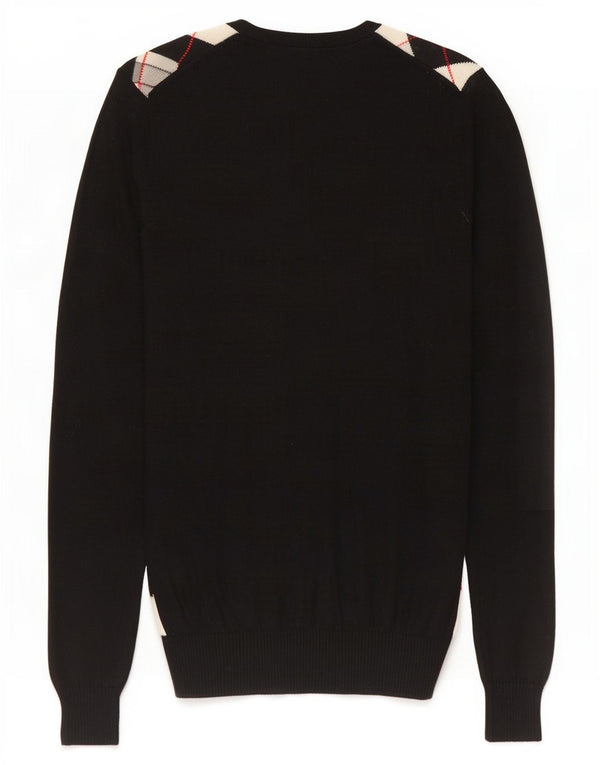 Maglione da donna con scollo a V Lacoste taglia 40 medio nero a rombi/diamante