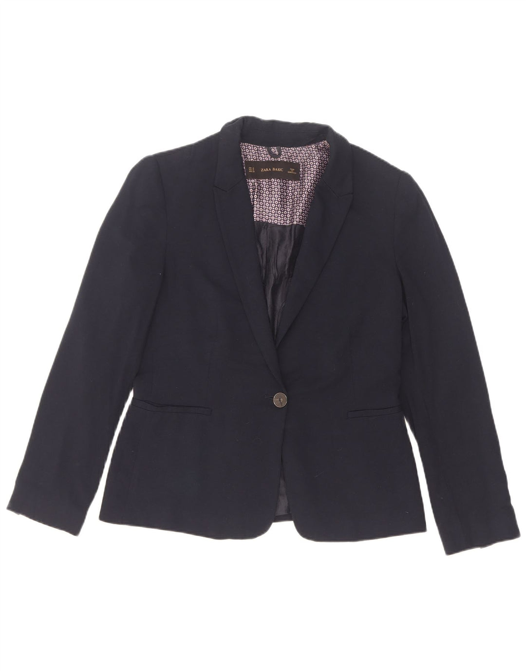 Giacca blazer da donna a 1 bottone Zara UK 12 blu navy medio