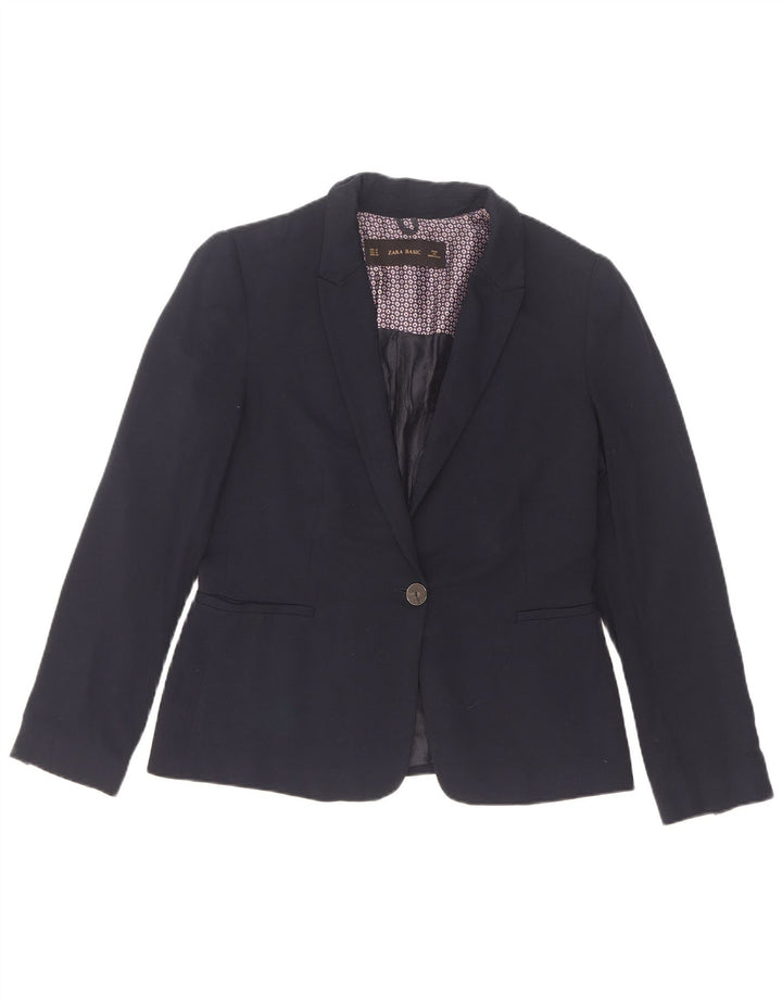 Giacca blazer da donna a 1 bottone Zara UK 12 blu navy medio