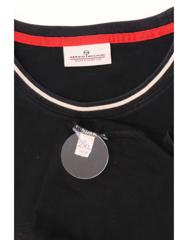 T-shirt grafica da uomo Sergio Tacchini Top 2XL Nera