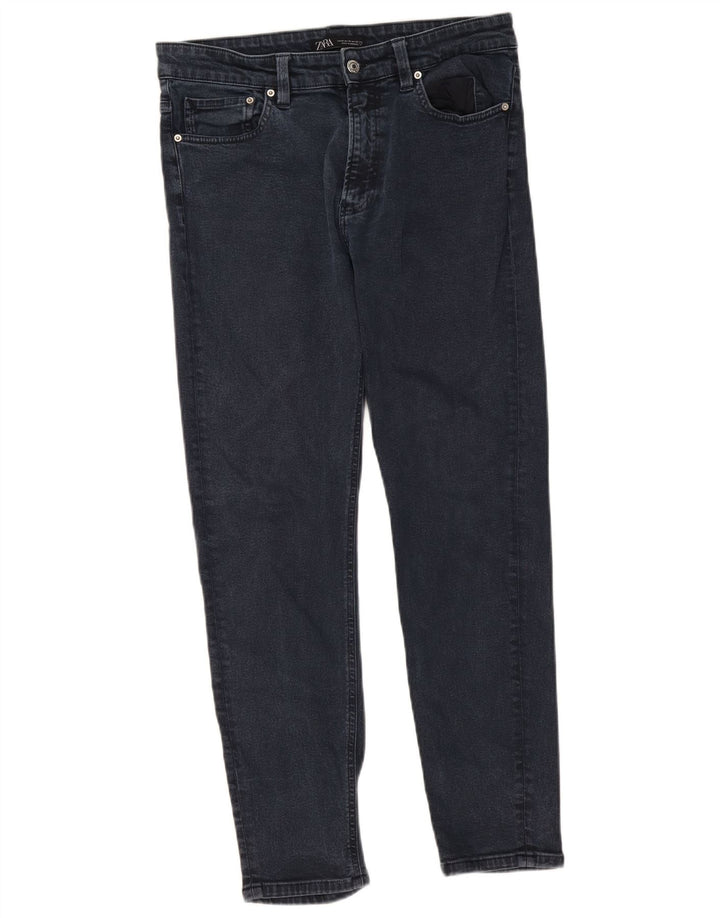 Jeans slim da uomo Zara EU 42 Large W32 L29 Blu navy