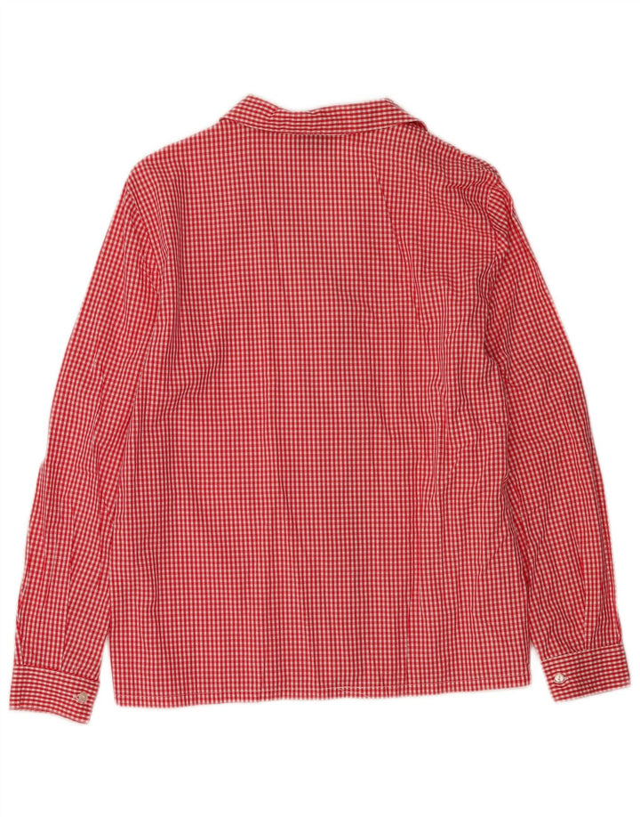 Camicia da donna VINTAGE UK 16 Grande cotone a quadretti rossi