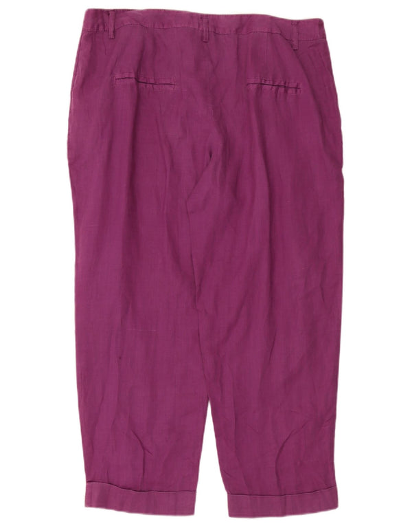 Pantaloni corti dritti da donna Zara grandi W30 L25 ramiè viola