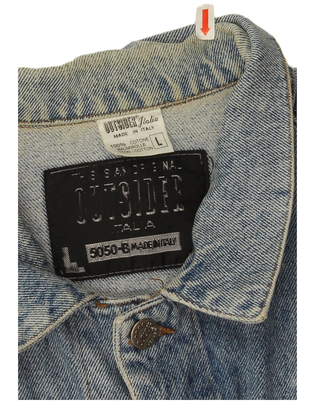 Giacca di jeans da uomo Outsider UK 40 grande cotone blu