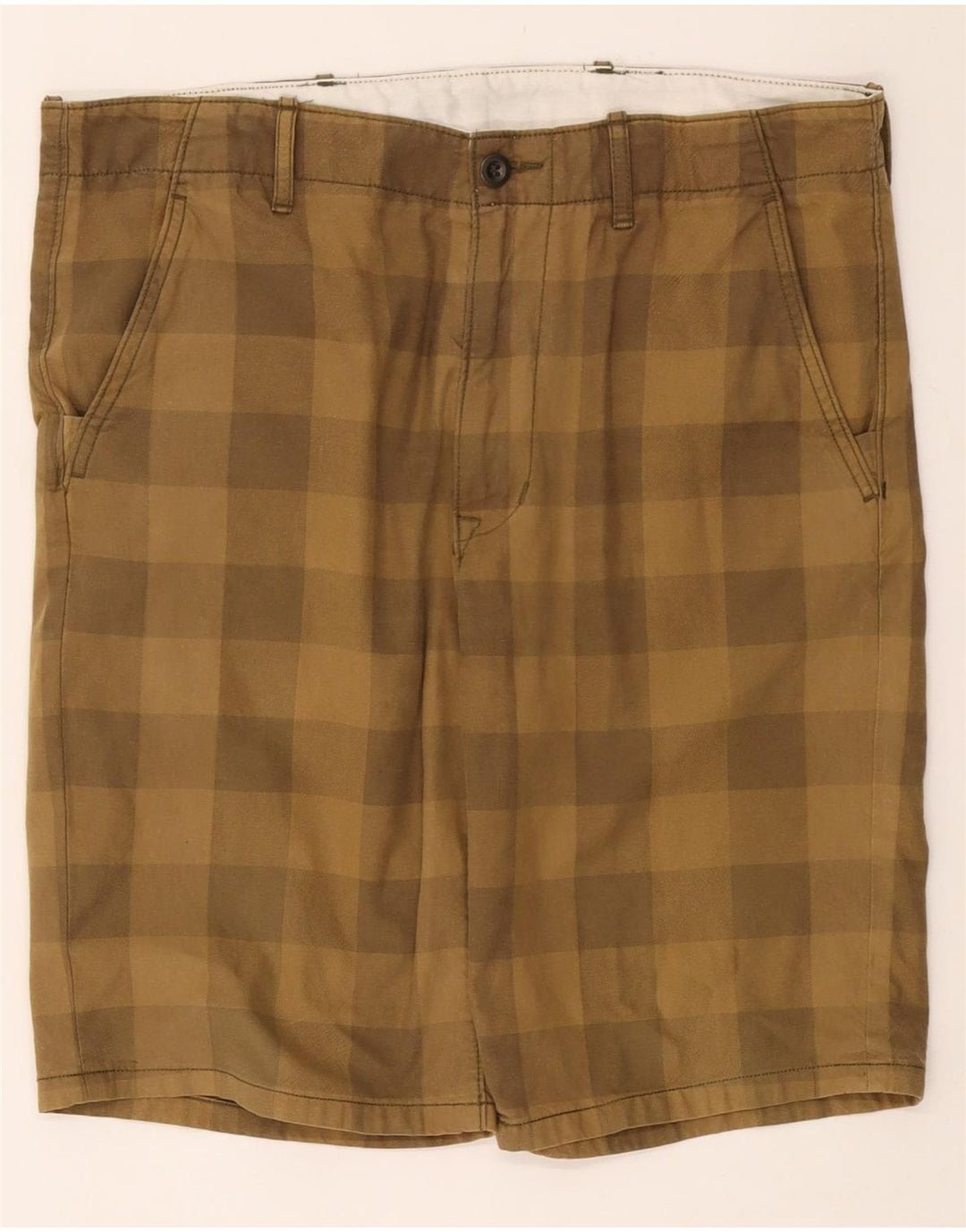 Pantaloncini chino da uomo LEVI'S W33 cotone a quadretti kaki medio